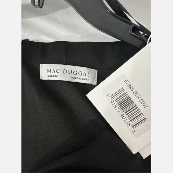 NWT Mac‎ Duggal [ 20W ] Wrap-over Long Sleeve Lace Applique Trumpet Gown Black - Picture 5 of 14